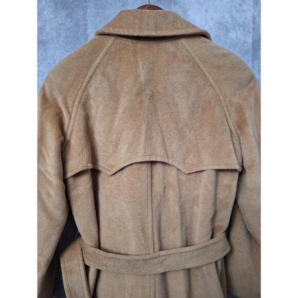 American Living Wool Angora Peacoat Womens Medium Tan Double Breasted Belted - Picture 11 of 16